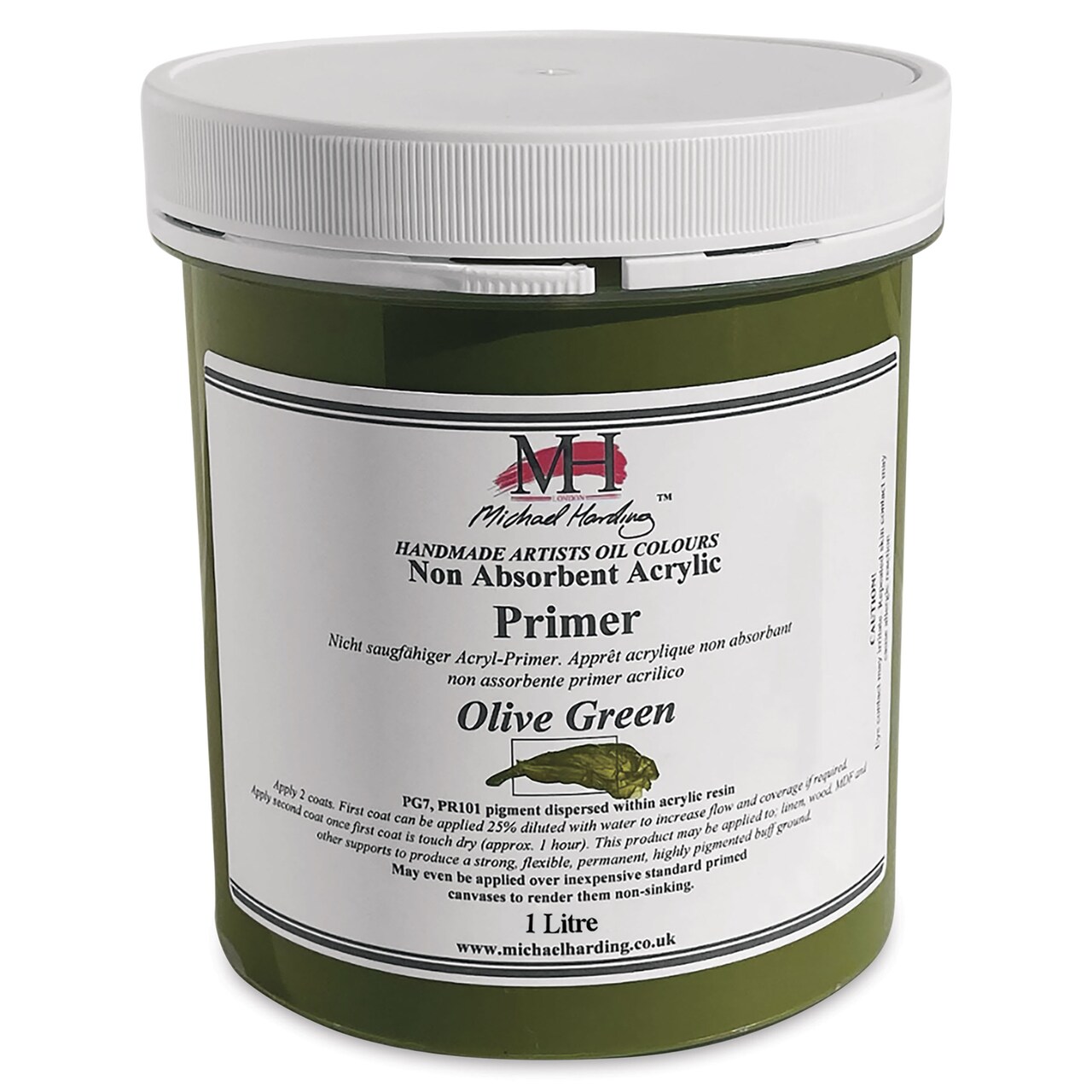 Michael Harding Non-Absorbent Acrylic Primer - Olive Green, 1 Liter, Jar
